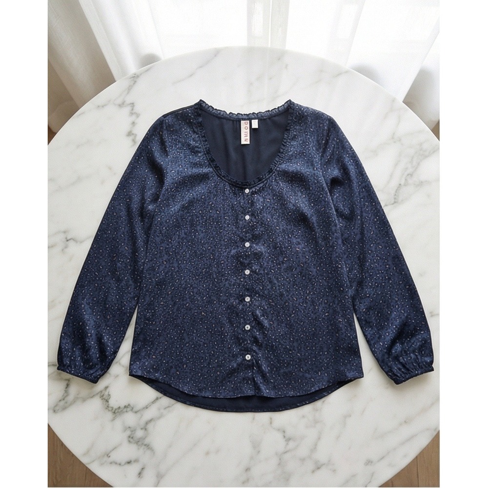 DOLAN Anthropologie S Marilyn Button Down Blouse Animal Print ‎ Women's S